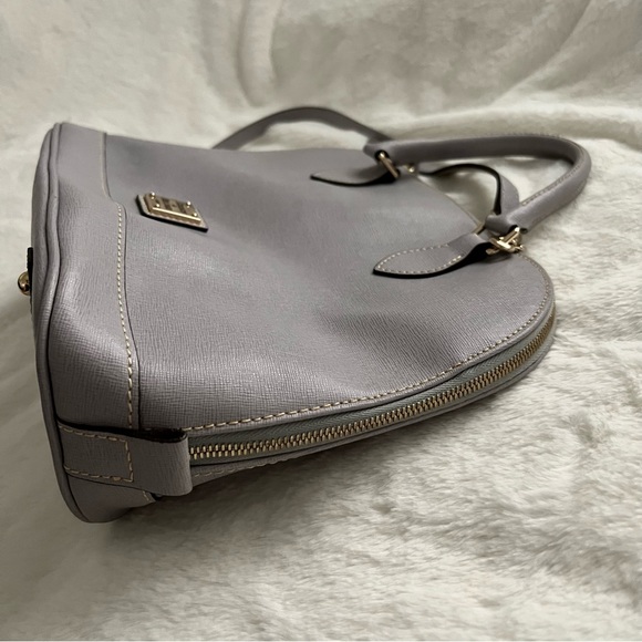 Grey Dooney & Bourke Saffiano Leather Zip Zip Satchel - Picture 3 of 11